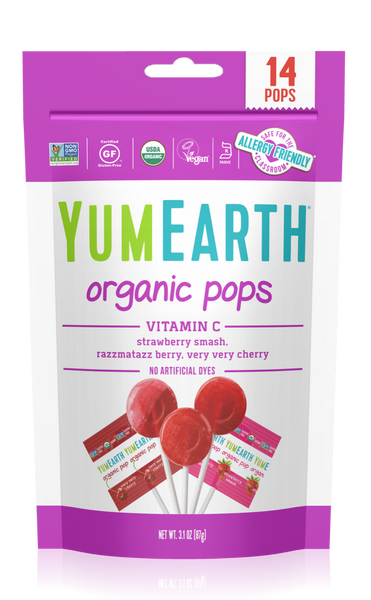 YumEarth Vitamin C Pops (Lollipops) Bag of 14 Lollies